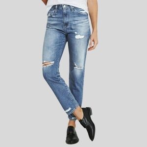 AG Adriano Goldschmied Phoebe Jeans Women's Size 25 High Rise Tapered Distressed